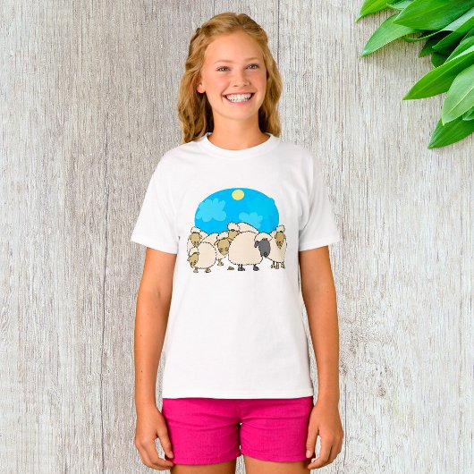 Foule De T-shirt Filles Moutons