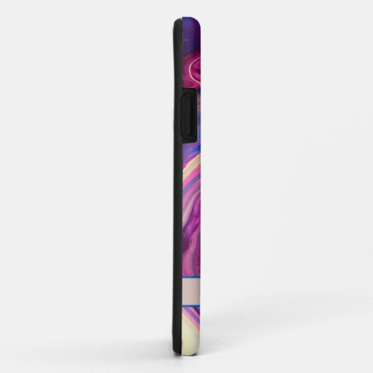 Foules de couleur rose foncé coque iphone (Dos/Droite)