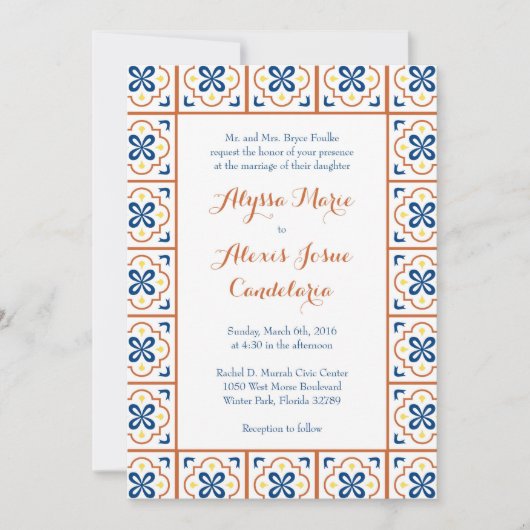 Foulke-uitnodiging Engels Kaart (Voorkant)