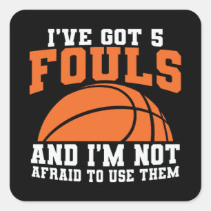 Fouls Basketball Basketbalontwerp Vierkante Sticker