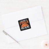 Fouls Basketball | Basketbalontwerp Vierkante Sticker (Envelop)