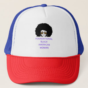 Foundary Black American Woman Afro-bril Trucker Pet