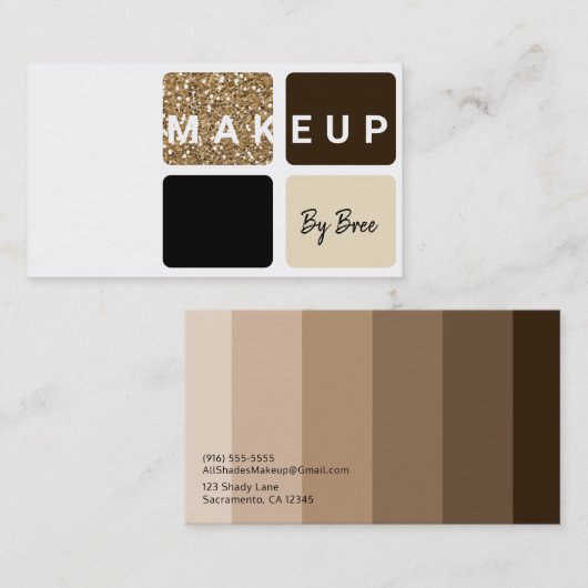 Foundation Eye Shadow Palette make-up Artist Visitekaartje (Voorkant / Achterkant)