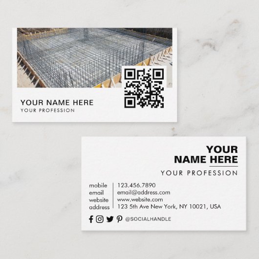 foundation visitekaartjes QR Code (Voorkant / Achterkant)