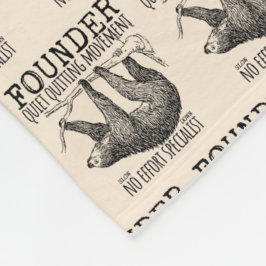 Founder Quiet Quitting Movement Cute Sloth Fleece Deken