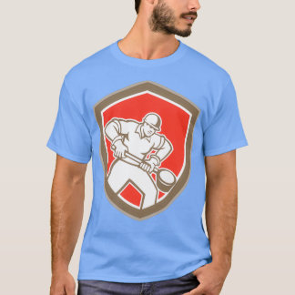 Foundry Worker Holding Ladle Retro T T-shirt