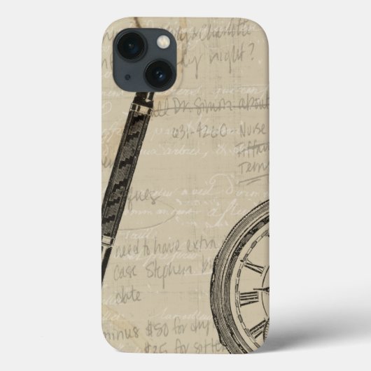 Fountain Pens and Watchface with Notes Case-Mate iPhone Case (Achterkant)