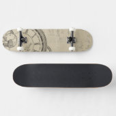 Fountain Pens and Watchface with Notes Skateboard (Horizontaal)