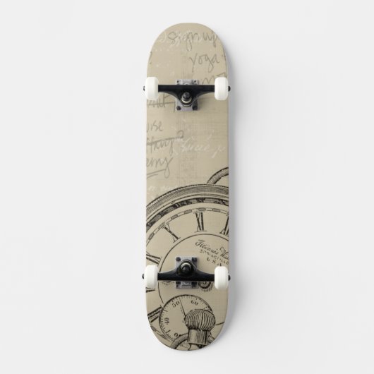 Fountain Pens and Watchface with Notes Skateboard (Voorkant)