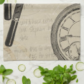 Fountain Pens and Watchface with Notes Theedoek (Gevouwen)