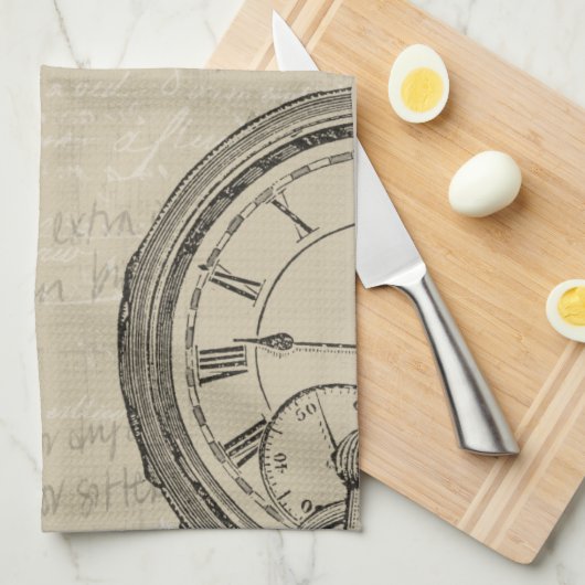 Fountain Pens and Watchface with Notes Theedoek (Quarter Fold)