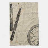 Fountain Pens and Watchface with Notes Theedoek (Verticaal)