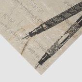 Fountain Pens and Watchface with Notes Tissuepapier (Detail)