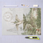 Fountain Swan Garden  Franse ontkoppeling Tissuepapier (Craft)