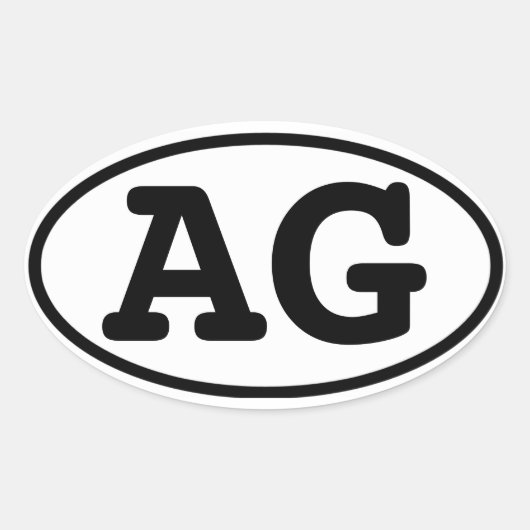 FOUR Aargau Canton "AG" Afkorting Ovale Sticker (Voorkant)