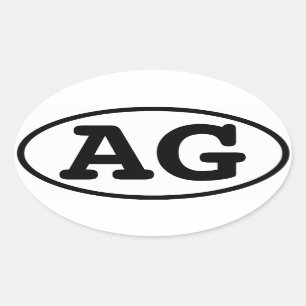 FOUR Aargau Canton "AG" Afkorting Ovale Sticker