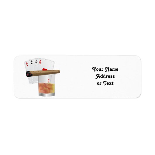 Four Aces, A Drink and A Cigar Etiket (Voorkant)