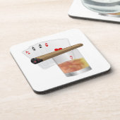 Four Aces, A Drink and A Cigar Onderzetter (Linkerzijde)