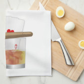 Four Aces, A Drink and A Cigar Theedoek (Quarter Fold)