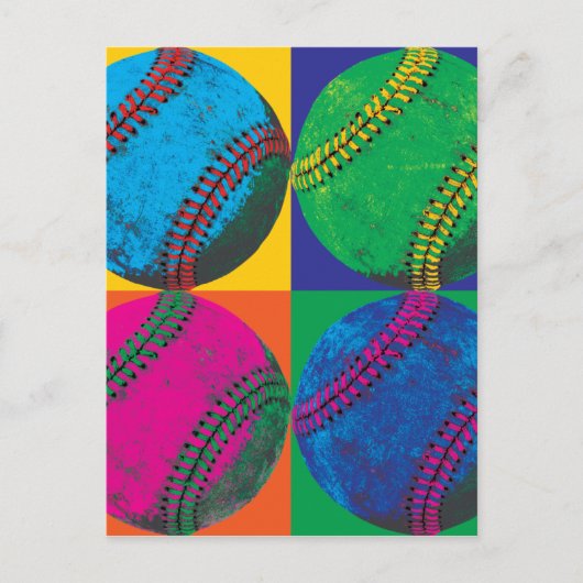 Four Basebals in Different Colors Briefkaart (Voorkant)