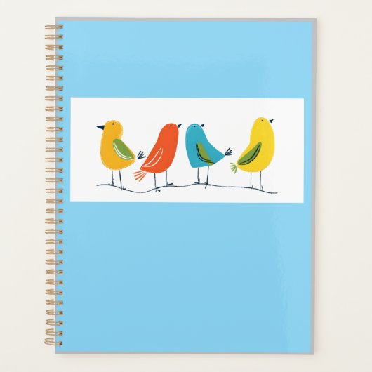 Four Birds Perched on a Twig Notebook (Devant)