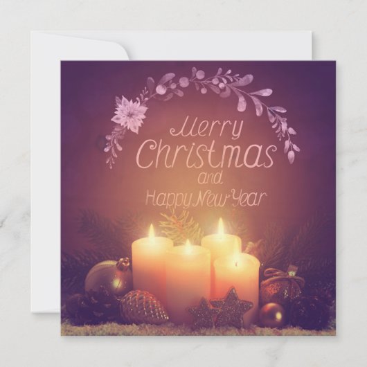 Four burning Advent candles and decoration. Kaart (Voorkant)