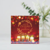 Four burning Advent candles and decoration. Kaart (Staand voorkant)