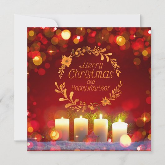 Four burning Advent candles and decoration. Kaart (Voorkant)