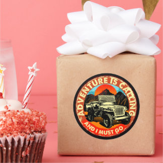 Four By Four All Wheel Drive Adventure roept Ronde Sticker