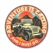 Four By Four All Wheel Drive Adventure roept Sticker (Voorkant)