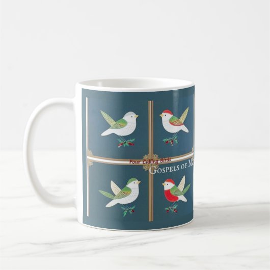 Four Calling Birds, tasse de Noël du 4e jour (Gauche)