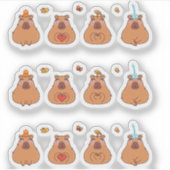 Four Capybara Sisters Sticker (Voorkant)