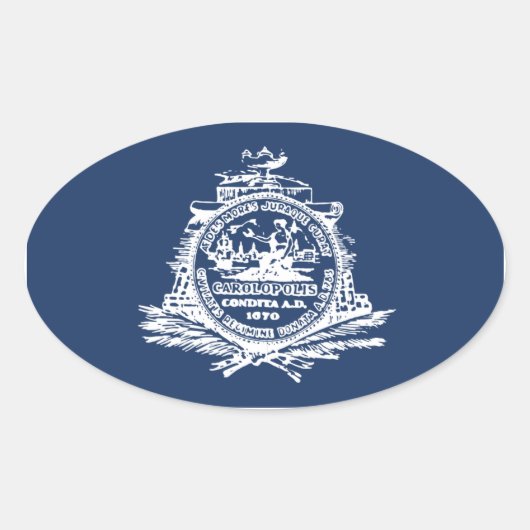 FOUR Charleston, SC Flag Ovale Sticker (Voorkant)