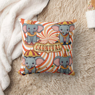 Four Circus Elephant Print Kussen