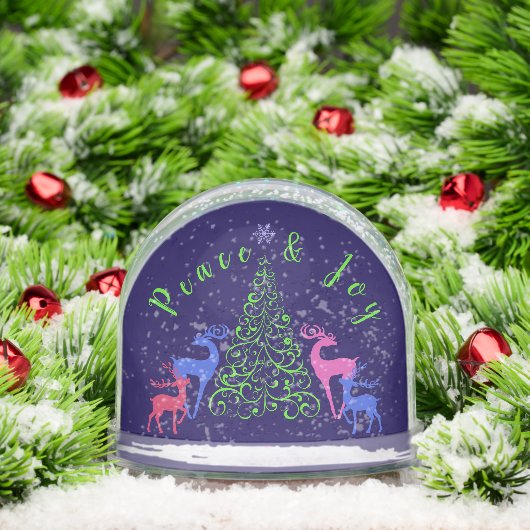 Four Deer & a Christmas Tree Peace & Joy (Noël)