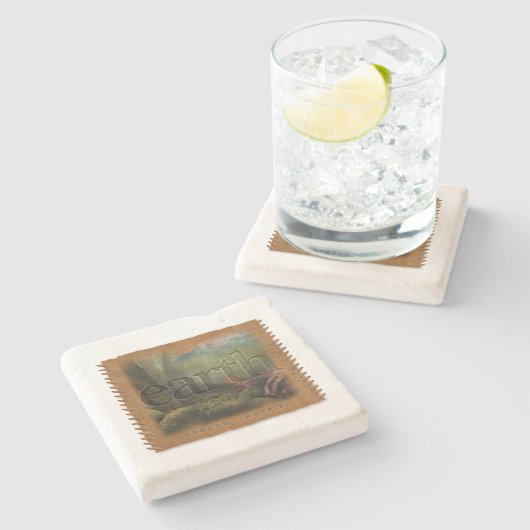 Four Elements - Earth - Coaster Stenen Onderzetter (Zijkant)