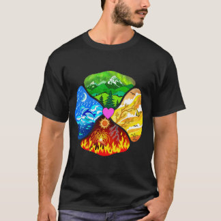 Four Elements T-shirt ontworpen door Oberon Zell