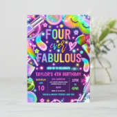 Four Ever Fabulous Glow Spa Make-up 4e verjaardag Kaart (Staand voorkant)