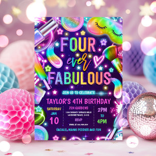 Four Ever Fabulous Glow Spa Make-up 4e verjaardag Kaart