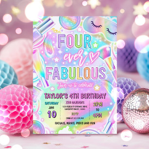 Four Ever Fabulous Rainbow Spa Make-up Verjaardag Kaart