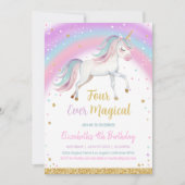 Four Ever Magique Unicorne 4e Invitation anniversa (Devant)