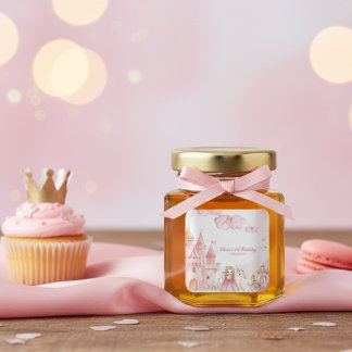 Four Ever Princess Castle Unicorn 4 pink Birthday Vierkante Sticker