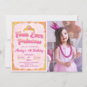 Four Ever Princess - Girl 4th Birthday Invitation (Devant)