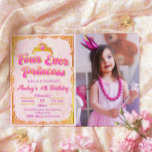 Four Ever Princess - Girl 4th Birthday Invitation<br><div class="desc">Célébrez l'anniversaire comme une jeune princesse,  cette invitation charmante et fantaisiste pour une fête de 4ème anniversaire,  conçue pour faire sentir à la fille d'anniversaire comme pourcentage.</div>