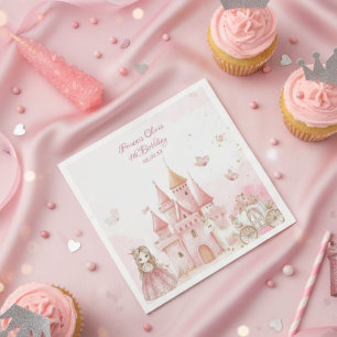 Four Ever Princess Unicorn roze 4de verjaardagsfee Servet