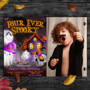 Four Ever Spooky - 4e verjaardag uitnodiging