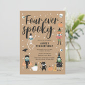 Four Ever Spooky Halloween Uitnodiging (Staand voorkant)