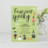 Four Ever Spooky Halloween Uitnodiging (Staand voorkant)