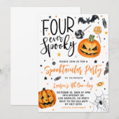 Four Ever Spooky Halloween Verjaardag Kaart (Voorkant / Achterkant)