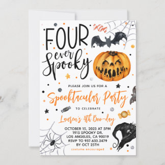 Four Ever Spooky Halloween Verjaardag Kaart